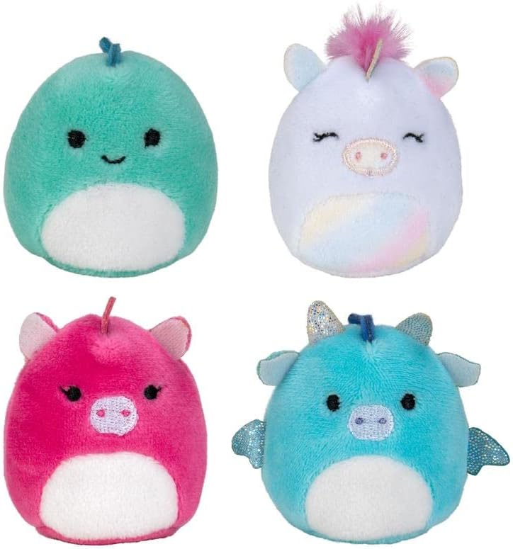 squishmallow squishville fantasy squad 2 英寸迷你毛绒玩具 4 件套
